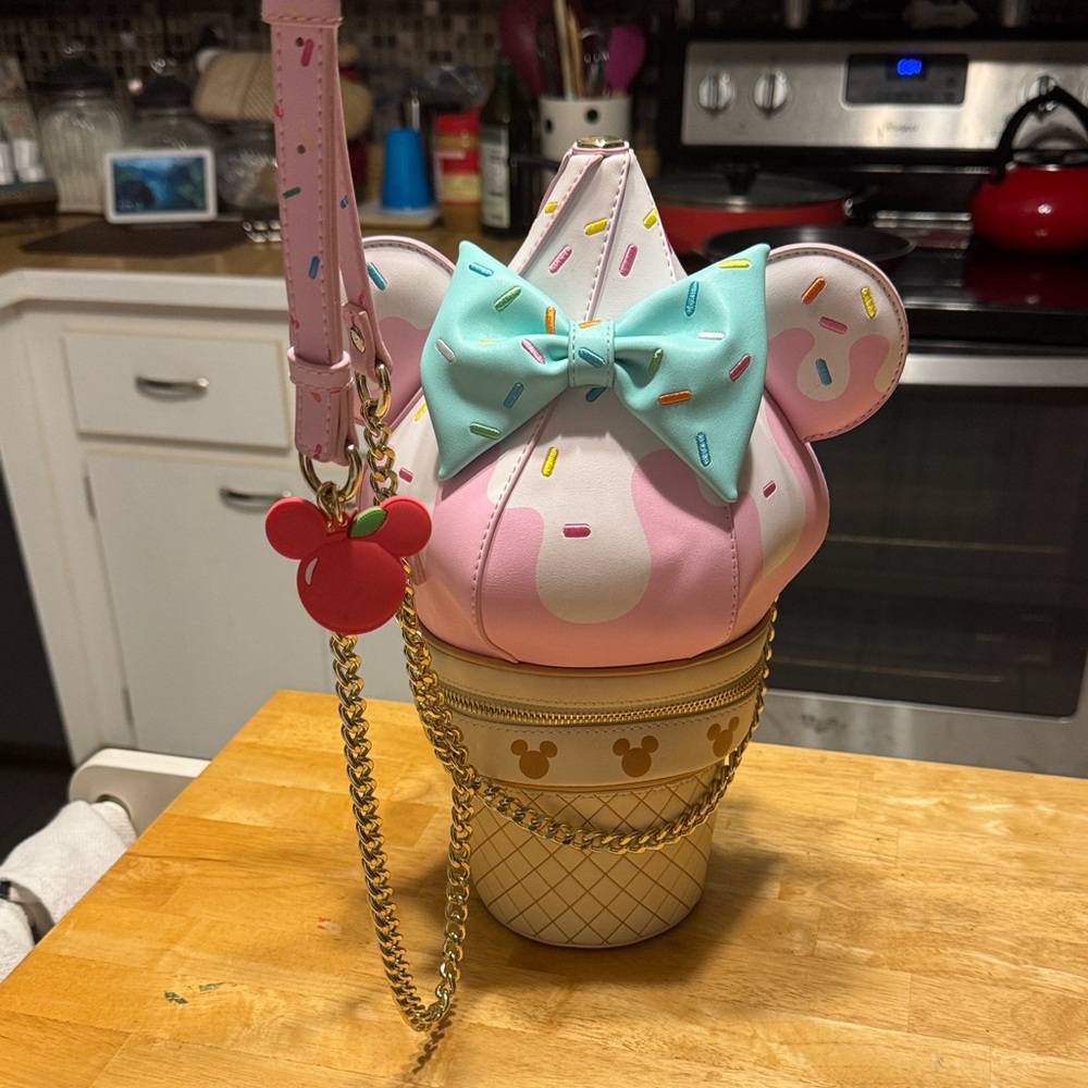 Loungefly Stitch Shoppe Mickey Ice Cream Cone Bag - Picture 7 of 7